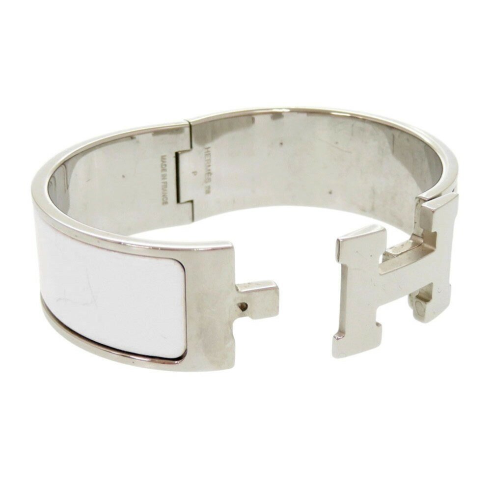 Hermes H motif Click Clack GM metal white silver P stamp (made in 2012) - Picture 6 of 10